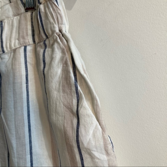 H&M Sz L  Paperwaist 100% Linen High Rise Shorts With Pockets - Picture 4 of 7